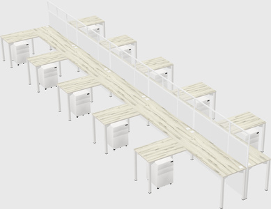 Shared l-shape cubicle