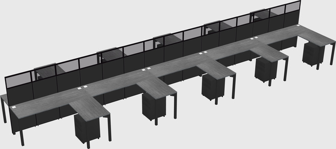 Shared l-shape cubicle