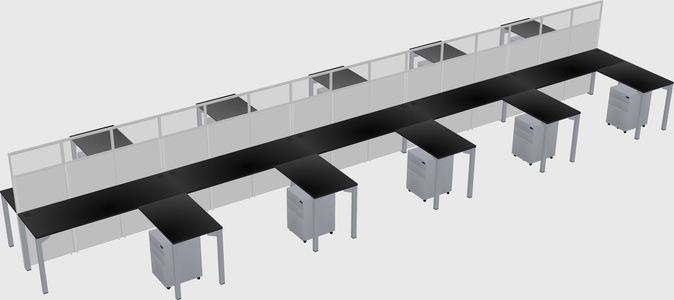 Shared l-shape cubicle
