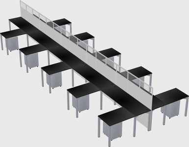 Shared l-shape cubicle