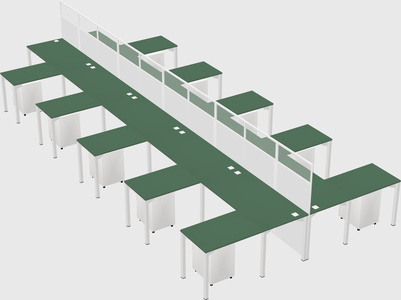 Shared l-shape cubicle