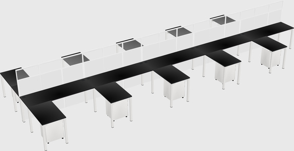 Shared l-shape cubicle
