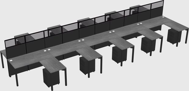 Shared l-shape cubicle