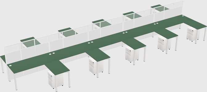 Shared l-shape cubicle