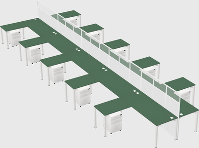 Shared l-shape cubicle