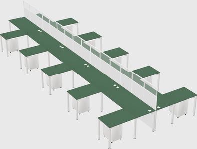Shared l-shape cubicle