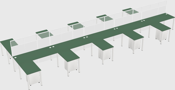 Shared l-shape cubicle