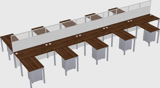 Shared l-shape cubicle