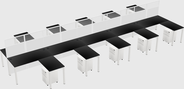 Shared l-shape cubicle