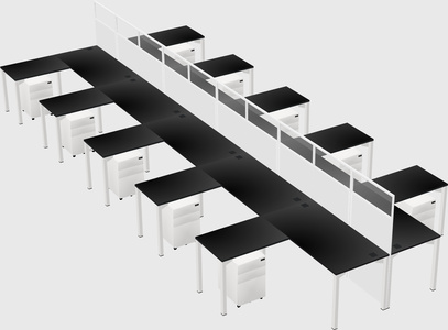 Shared l-shape cubicle