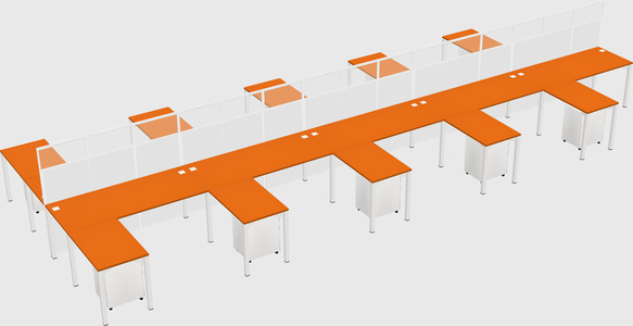 Shared l-shape cubicle