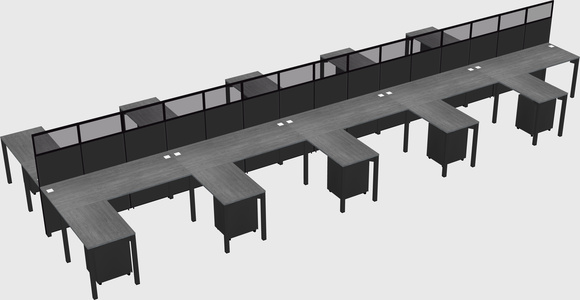 Shared l-shape cubicle
