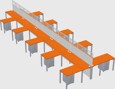 Shared l-shape cubicle