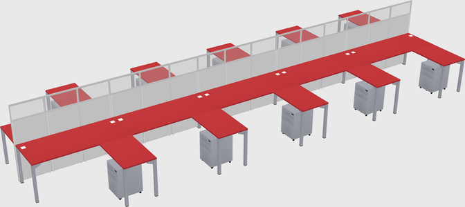 Shared l-shape cubicle