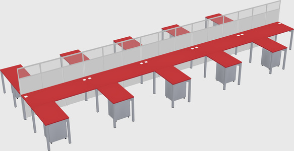 Shared l-shape cubicle