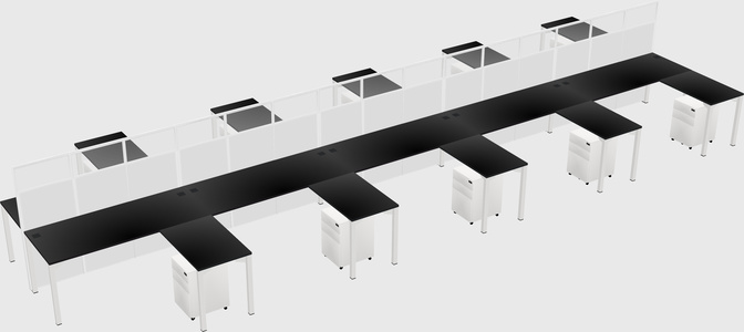 Shared l-shape cubicle