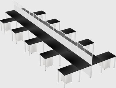 Shared l-shape cubicle