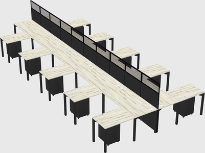 Shared l-shape cubicle