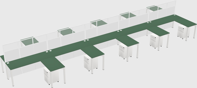 Shared l-shape cubicle