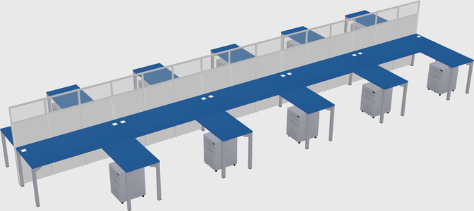 Shared l-shape cubicle