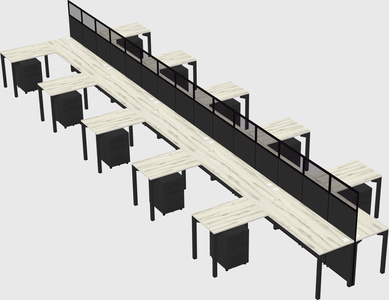 Shared l-shape cubicle