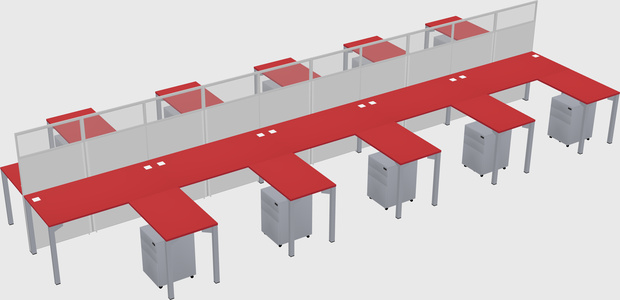 Shared l-shape cubicle