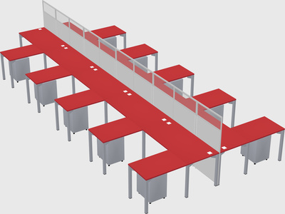 Shared l-shape cubicle