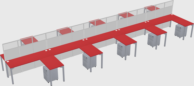 Shared l-shape cubicle