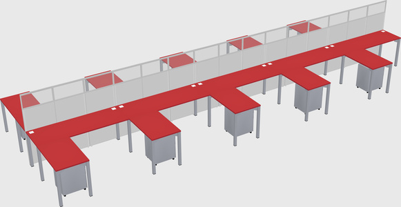 Shared l-shape cubicle