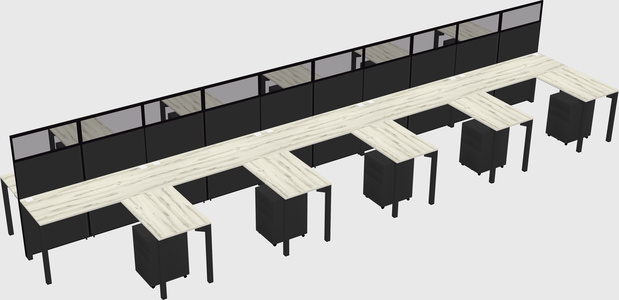 Shared l-shape cubicle