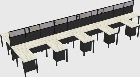 Shared l-shape cubicle