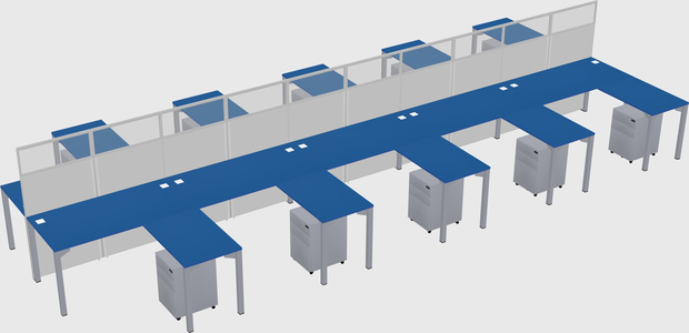 Shared l-shape cubicle