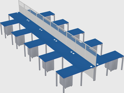 Shared l-shape cubicle