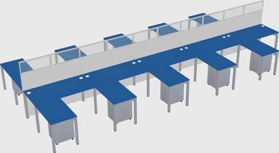 Shared l-shape cubicle