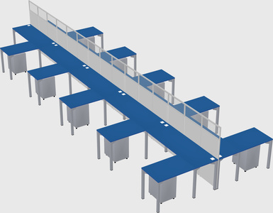 Shared l-shape cubicle