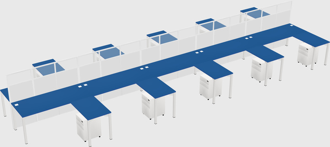 Shared l-shape cubicle