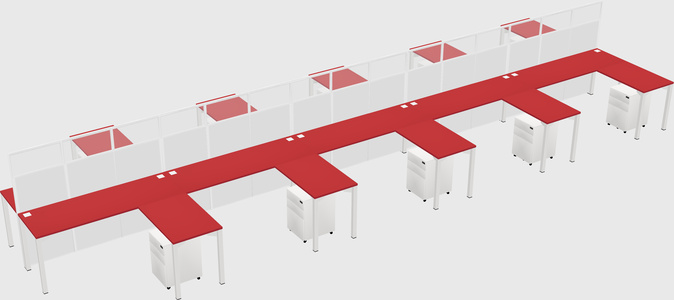 Shared l-shape cubicle