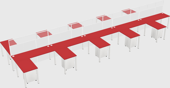 Shared l-shape cubicle