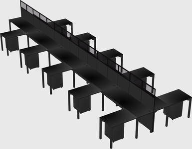 Shared l-shape cubicle