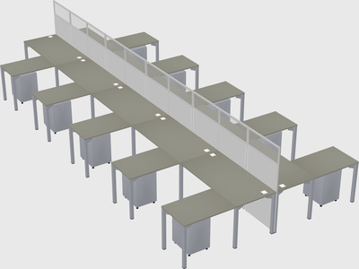 Shared l-shape cubicle