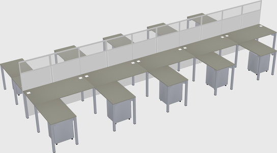 Shared l-shape cubicle