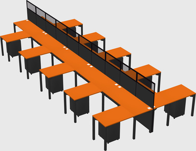 Shared l-shape cubicle