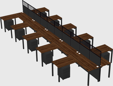 Shared l-shape cubicle