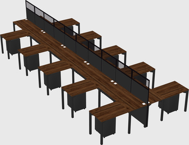 Shared l-shape cubicle