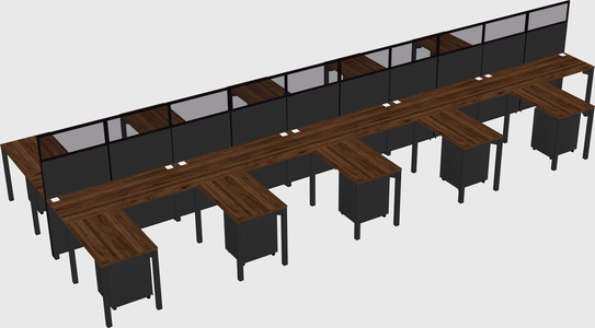 Shared l-shape cubicle