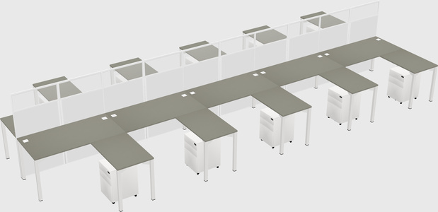 Shared l-shape cubicle