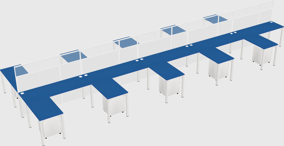 Shared l-shape cubicle