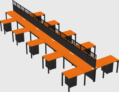 Shared l-shape cubicle