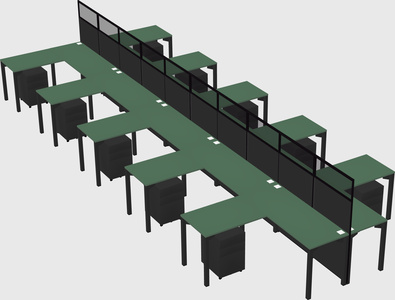 Shared l-shape cubicle