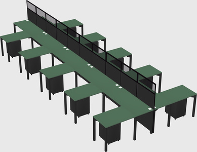 Shared l-shape cubicle